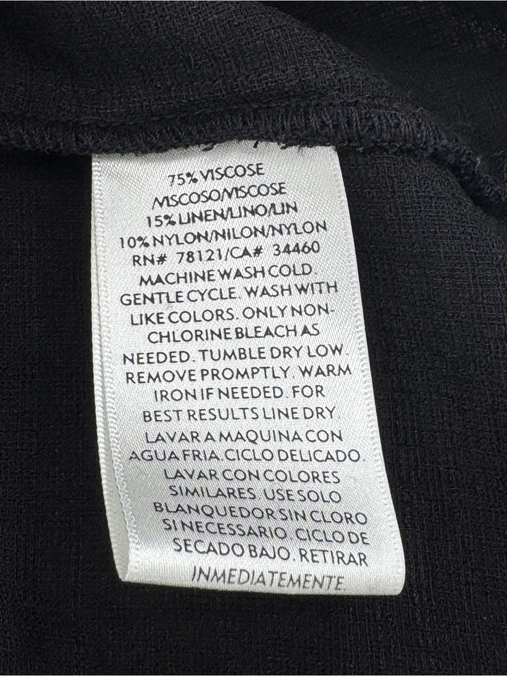 Eileen Fisher Black Linen Blend Scoop Neck Shell Tank Quiet Luxury - Picture 8 of 8